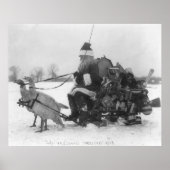 Santa en Zijne renrendiervis Poster (Voorkant)