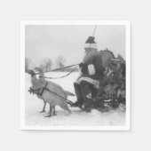 Santa en Zijne renrendiervis Servet (Voorkant)