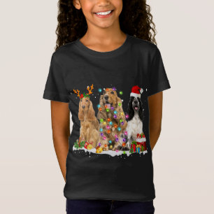 Santa Engels Cocker Spaniel Hond Rendier Kerstmis T-shirt