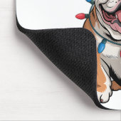 Santa English Bulldog Reindeer Light Christmas  Muismat (Hoek)