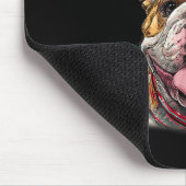 Santa English Bulldog Reindeer Light Christmas  Muismat (Hoek)