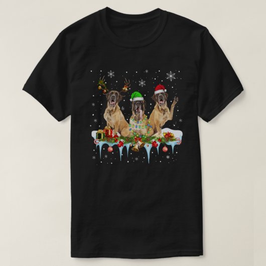 Santa English Mastiff hond prachtige rendiervis T-shirt (Design voorkant)