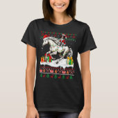 Santa English Springer Spaniel Riding Horse Xmas S T-shirt (Voorkant)