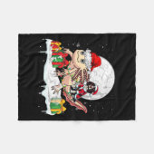 Santa English Springer Spaniel Rijden Axolotl Chri Fleece Deken (Voorkant (Horizontaal))