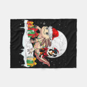 Santa Entlebucher Mountain Riding Axolotl Kerstmis Fleece Deken (Voorkant (Horizontaal))