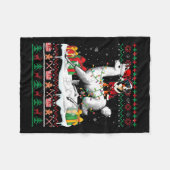 Santa Entlebucher Mountain Riding Llama Kerstmis Fleece Deken (Voorkant (Horizontaal))