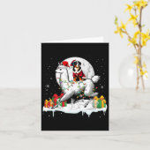 Santa Entlebucher Mountain Riding Llama Kerstmis Kaart (Gele Bloem)