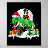 Santa Entlebucher Mountain Riding T-rex Kerstmis Poster (Voorkant)