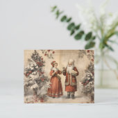Santa Ephemera decoupage kerstvakantie Briefkaart (Staand voorkant)
