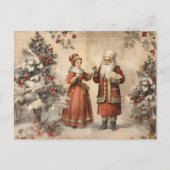 Santa Ephemera decoupage kerstvakantie Briefkaart (Voorkant)