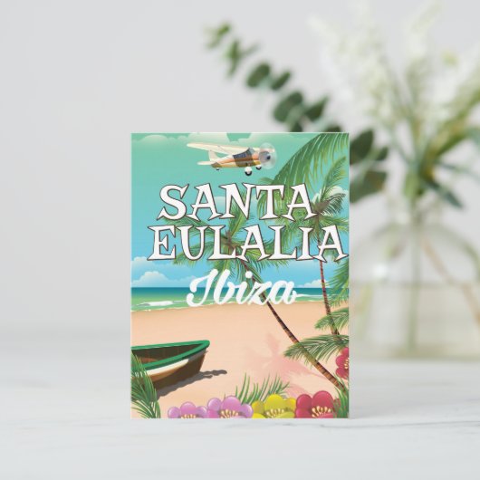 Santa Eulalia Ibiza vintage-poster Briefkaart (Staand voorkant)