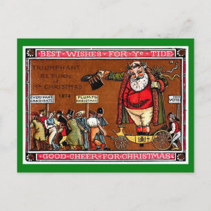 Santa European 1874 Afbeelding Briefkaart kopiëre