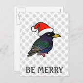 Santa European Starling Feestdagenkaart (Voorkant / Achterkant)