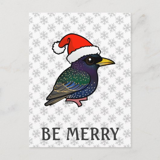 Santa European Starling Feestdagenkaart (Voorkant)