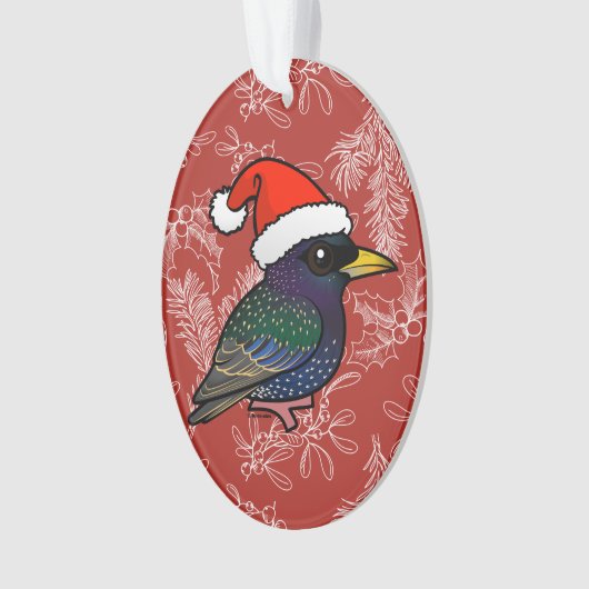 Santa European Starling Ornament (voorkant)
