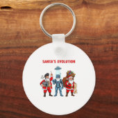 Santa Evolution Robot Clic Future Funny Christmas Sleutelhanger (Voorkant)