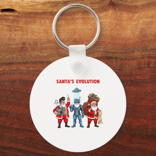 Santa Evolution Robot Clic Future Funny Christmas  Sleutelhanger (Voorkant)