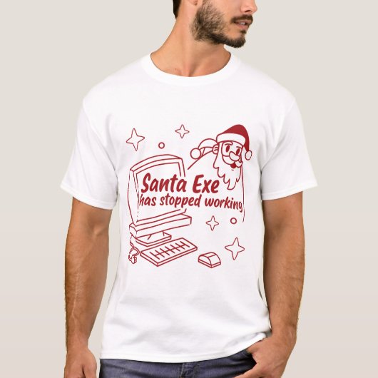 Santa.exe Has Stopped Working – Funny Christmas Co T-shirt (Voorkant)