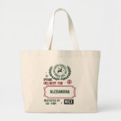 Santa Express (aangepaste naam) Kerstmis Grote Tote Bag (Voorkant)