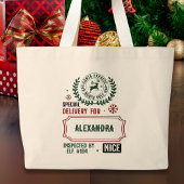 Santa Express (aangepaste naam) Kerstmis Grote Tote Bag