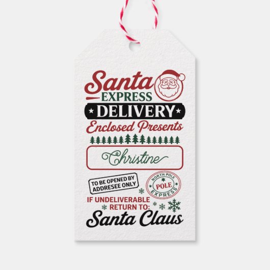Santa Express Delivery Cadeaulabel (Achterkant)