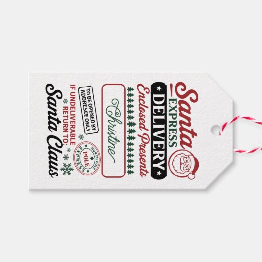 Santa Express Delivery Cadeaulabel (Voorkant (Horizontaal))