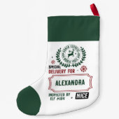 Santa Express Delivery for (Custom Name) Kleine Kerstsok (Achterkant)
