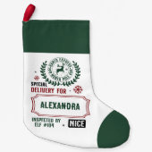 Santa Express Delivery for (Custom Name) Kleine Kerstsok (Voorkant)