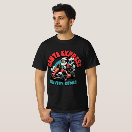 Santa Express – Holiday Delivery Design T-shirt (Voorkant volledig)