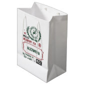 Santa Express levering voor (aangepaste naam) Kers Medium Cadeauzakje (Voorkant Gekanteld)