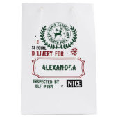 Santa Express levering voor (aangepaste naam) Kers Medium Cadeauzakje (Voorkant)