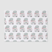 Santa Express levering voor (aangepaste naam) Kers Tissuepapier (Voorkant)