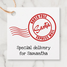 Santa express mail North Pole cadeau label