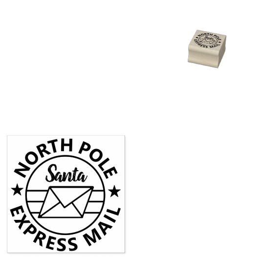 SANTA EXPRESS MAIL RUBBER STAMP RUBBERSTEMPEL (Gestempeld)