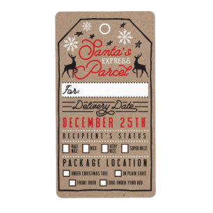 Santa Express pakketbezorging Santa gecertificee Etiket