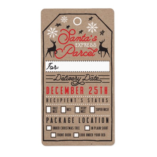 Santa Express pakketbezorging | Santa gecertificee Etiket (Voorkant)