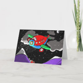 Santa Express vliegtuig voor autisme Feestdagen Kaart