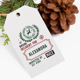 Santa Express voor levering (aangepaste naam) Cadeaulabel