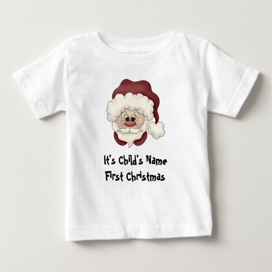 Santa Face 1st kerstT-shirt (Voorkant)