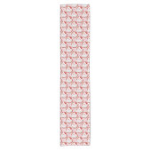 Santa Face-cirkels, Red Stripes-Table Runner 16x90 Korte Tafelloper (Voorkant)