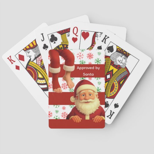 Santa Face Deck | Kerstgeesten Noordpool Kerstmis Pokerkaarten (Achterkant)