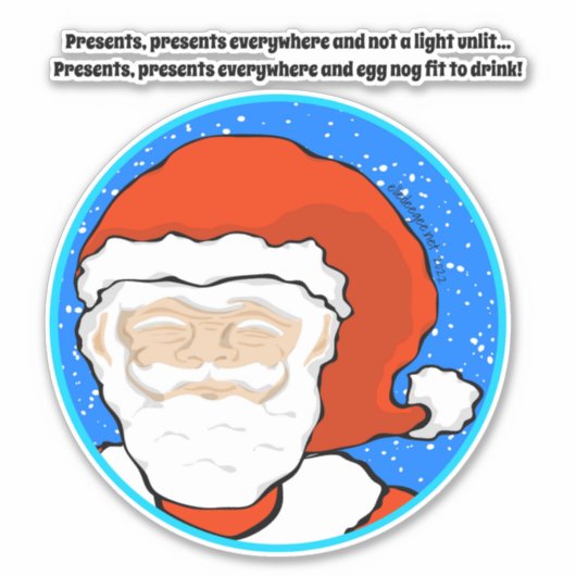 Santa Face Dutchman Quote Sticker (Voorkant)