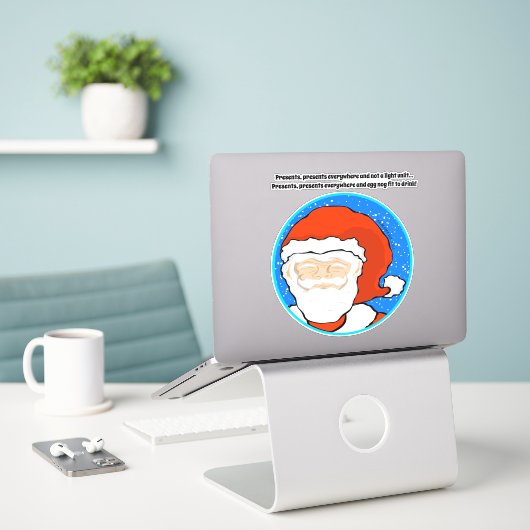Santa Face Dutchman Quote Sticker (Laptop op bureau)