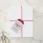 Santa Face Fun, persoonlijk cadeau Label Cadeaulabel (Met Touw)