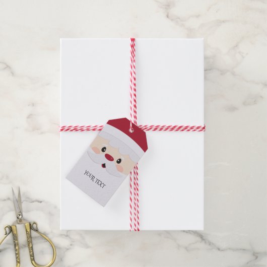 Santa Face Fun, persoonlijk cadeau Label Cadeaulabel (Met Touw)