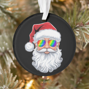 Santa Face Gay Zonnebrillen Kerst Kerstmis LGBTQ Ornament