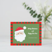 Santa Face gepersonaliseerde tekst vakantie Briefk Feestdagenkaart (Staand voorkant)