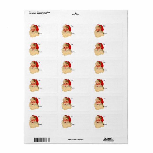 Santa Face Gift Label (Full Sheet)