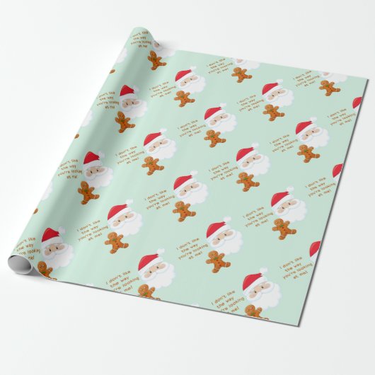 Santa Face GingerBrooBoy Cadeaupapier (Uitgerold)