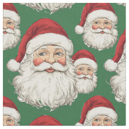  Santa Face Green Stof